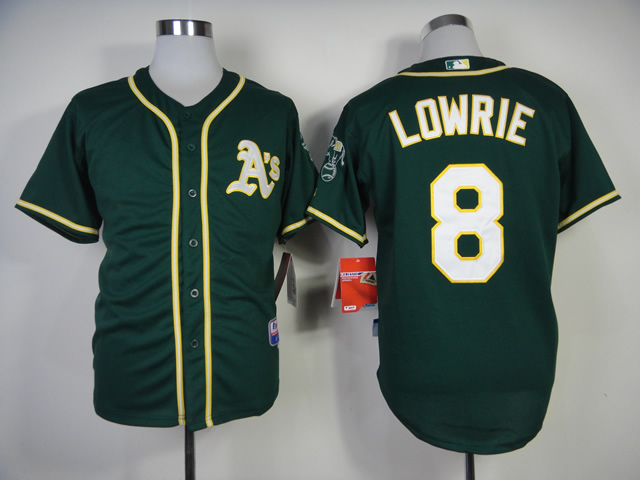 Men Oakland Athletics #8 Lowrie Green MLB Jerseys